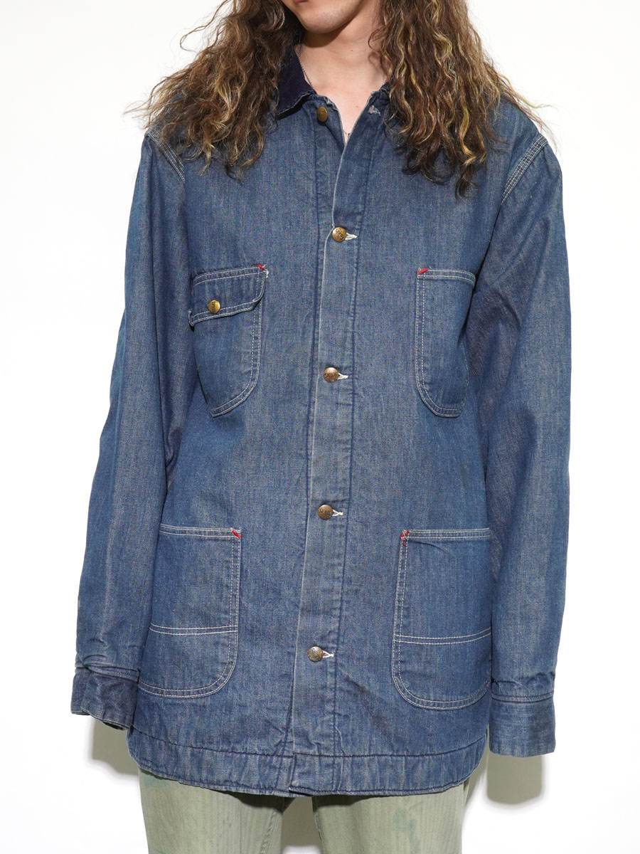 70's Sears 襟コーズ 裏ブランケットライナー デニムカバーオール 実寸