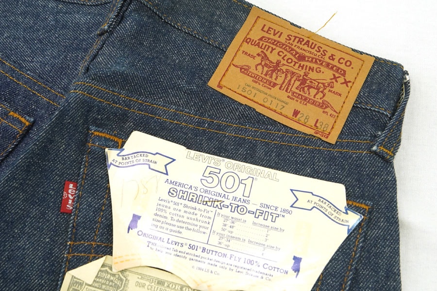 80's Levi's 501 デニムパンツ 濃紺 USA製 表記(28x38) フラッシャー