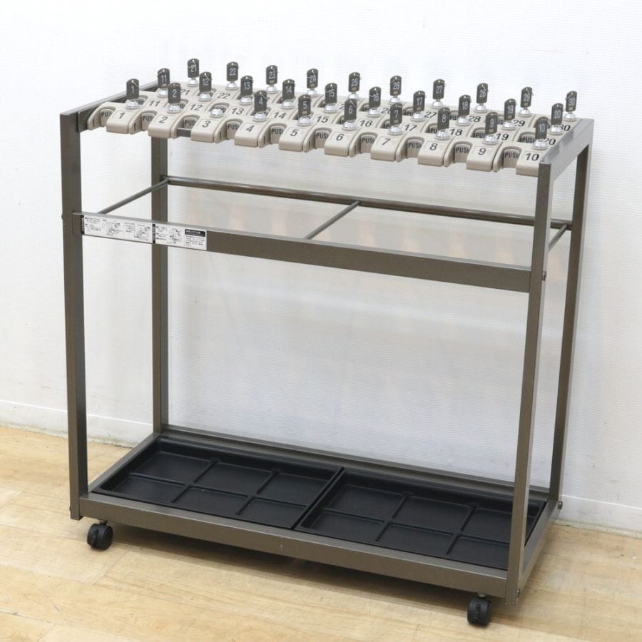 コクヨ KOKUYO 傘立て 30本用 グレー 鍵付き ロック式 シルバー 笠立