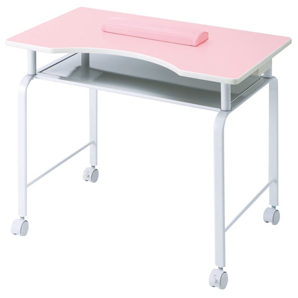 ネイルキャスターテーブル ピンク ホワイト 1500W2口コンセント付