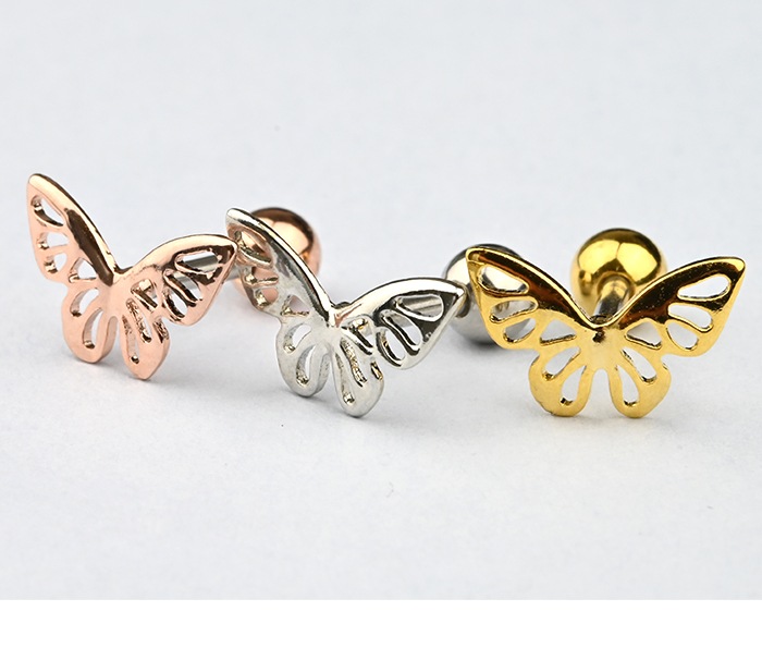 蝶 バタフライ 16g ボディピアス 軟骨 ピアス イヤーロブ トラガス