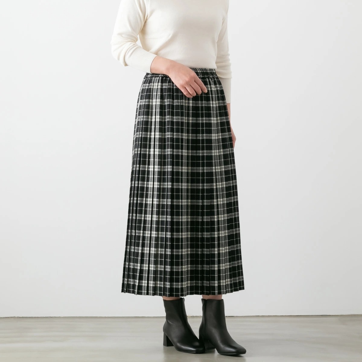 SARAHWEAR サラウェア ウール タータン プリーツスカート Hanna 3色 C21652