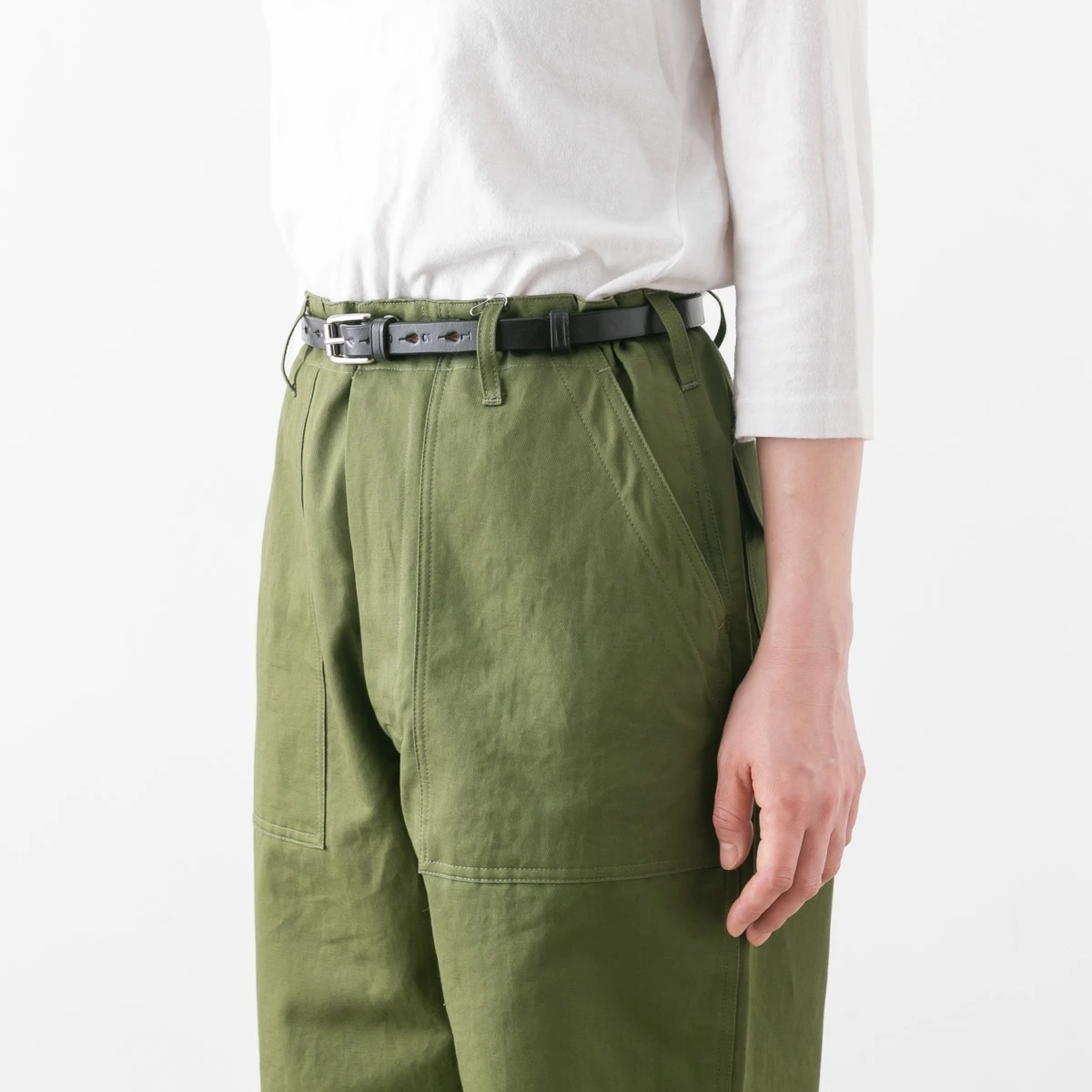 HTS エイチティーエス LINEN KERSEY BAKER PANTS コットン リネン