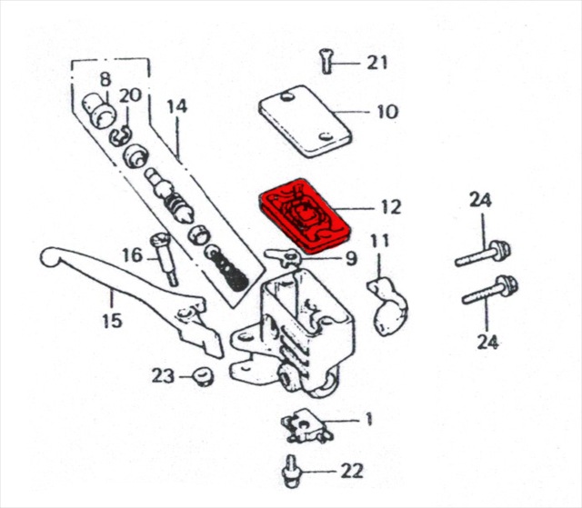 CBX400F/550F/CBR400F 純正フロントマスターシリンダーダイヤフラム