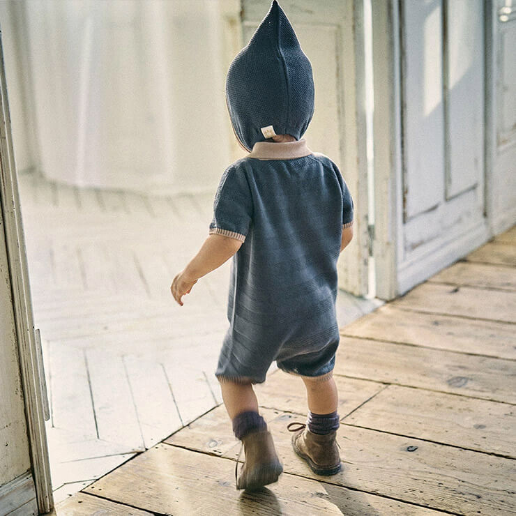 MARLMARL マールマール ニット ポロ ロンパース (70-80cm) / アイ