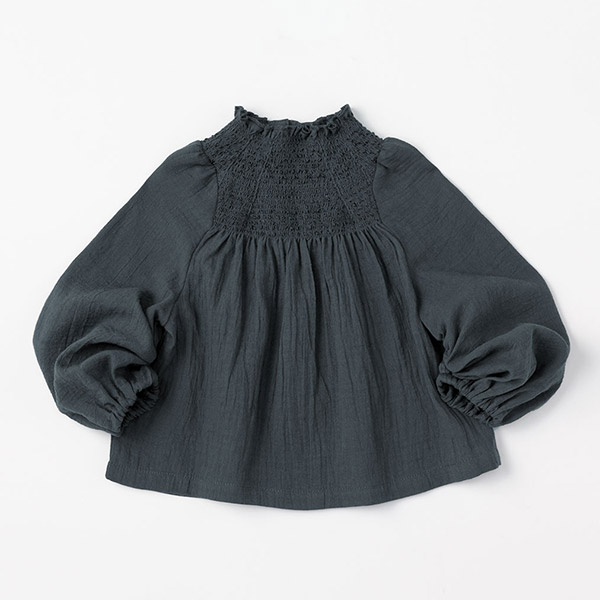 MARLMARL マールマール ブラウス (70-90cm) / シャーリングネイビー