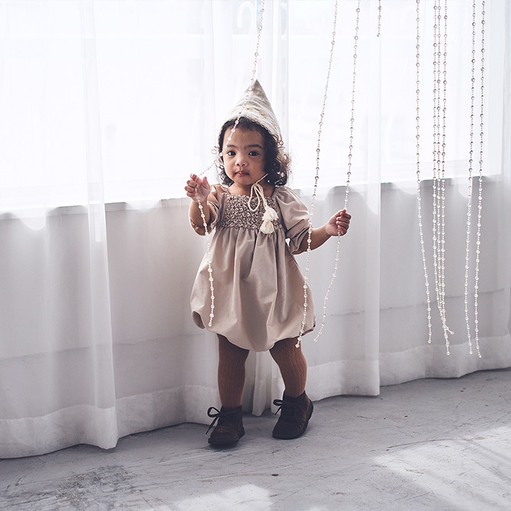 MARLMARL (マールマール) ポンパドール ロンパース /ベージュ 80 - 90cm