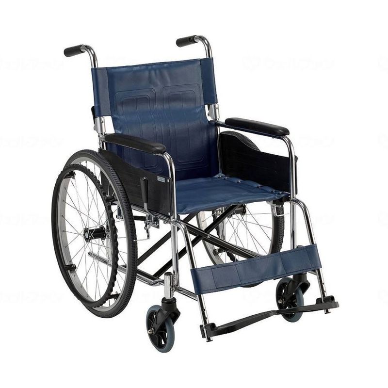 自走式スチール製車椅子EX-11KGS 背折れ 座幅42cm ノーパンクタイヤ