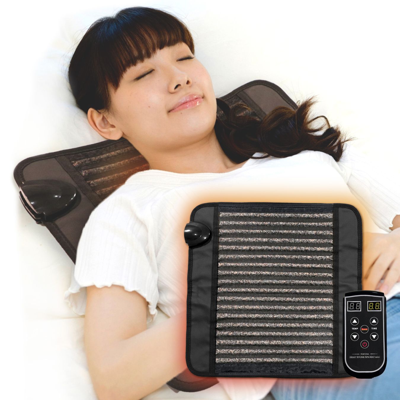 岩盤浴マットミニ 遠赤外線×天然鉱石 コンパクト温活ヒートマット mat-1008
