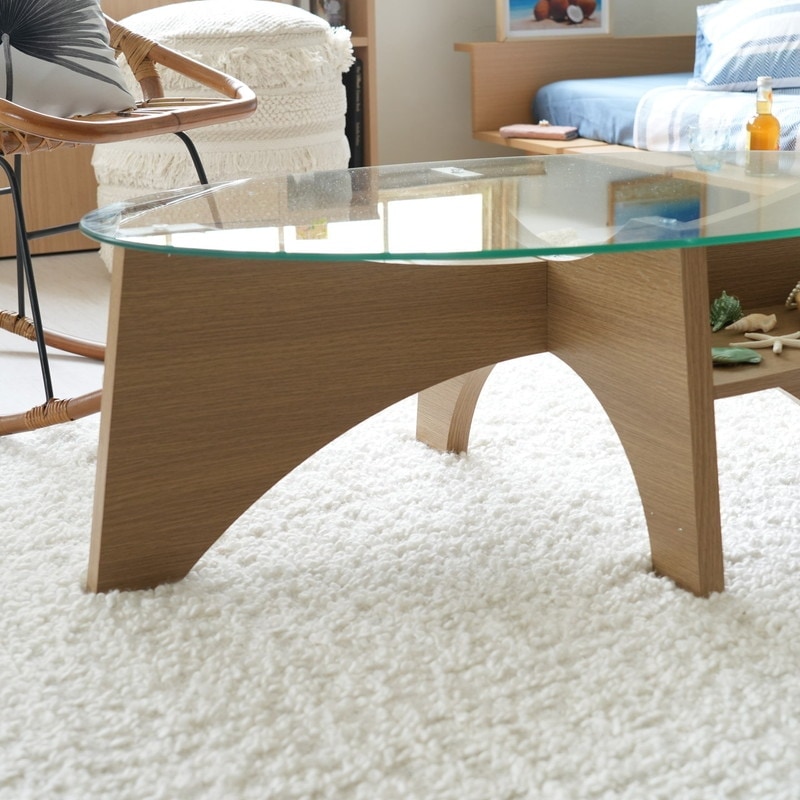 ガラステーブル オーバル型｜ベッド・マットレス・インテリア家具通販