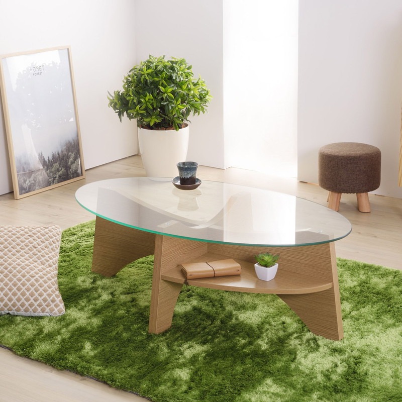 ガラステーブル オーバル型｜ベッド・マットレス・インテリア家具通販