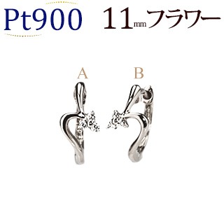 Pt中折れ式ダイヤフープピアス(11mmフラワー)(sb0029pt) | フープ