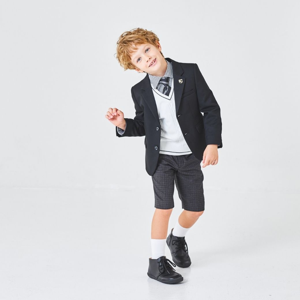 セール：38％OFF】ニットベスト付きチェック柄スーツセット 110 120