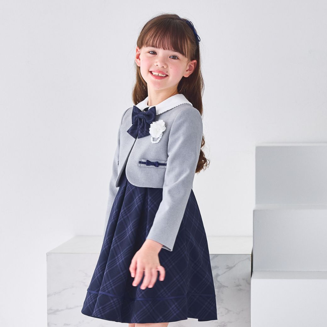 大人気/新色追加＞格子柄アンサンブル 115 120 130cm 120B 130Bcm