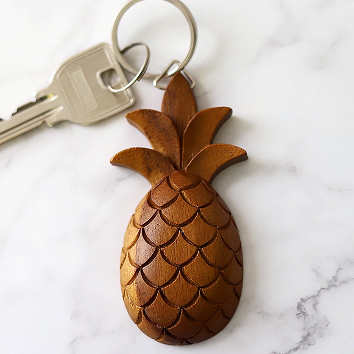 木製キーリング(パイナップル)の通販｜ガムランボール専門店Chantii