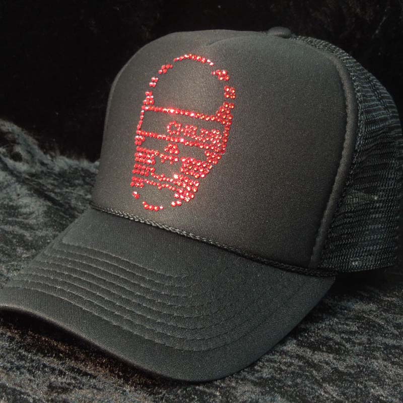 スカルイズオーヴァー スワロフスキー キャップ / Black×Red | Caps