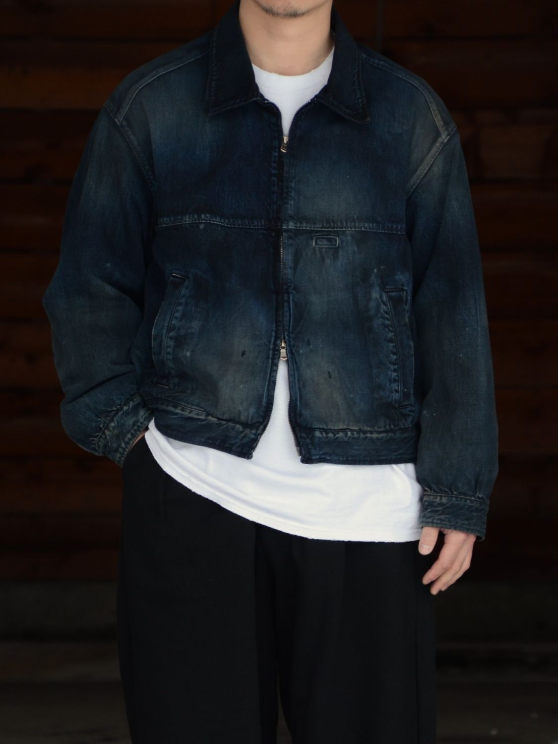 DENIM ZIPUP JACKET (BLACK) ANC-JK78 - ANCELLM アンセルムの通販
