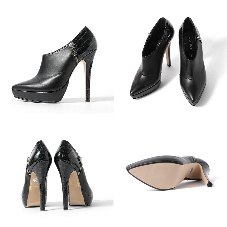 コメックス ブーツ ハイヒール ブーティー ポインテッドトゥ ヒール