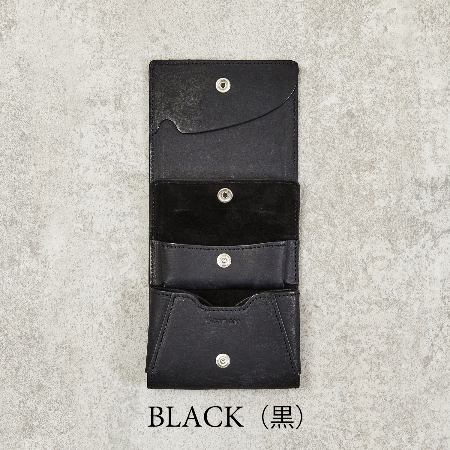 小さい二つ折り財布 プエブロレザー com-ono SLIM-005pb 薄型で扱い