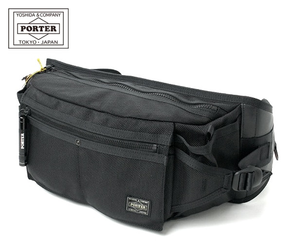 未使用級】PORTER HEAT ヒート ウエストバッグ S 黒 マグライト付