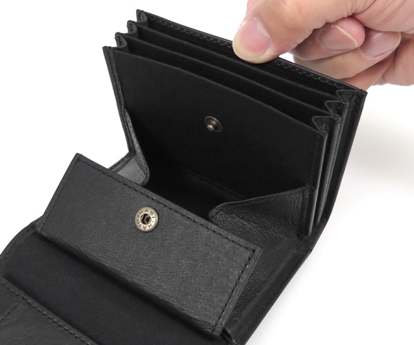 エムピウ m+ ミッレフォッリエ 2P25 ミニ財布 （カラー：ブラック