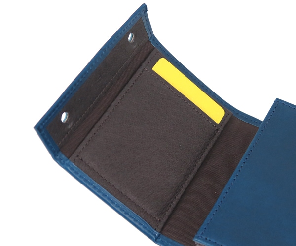 エムピウ m+ ミッレフォッリエ 2P25 ミニ財布 （カラー：ブルー×チョコ