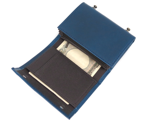 エムピウ m+ ミッレフォッリエ 2P25 ミニ財布 （カラー：ブルー×チョコ