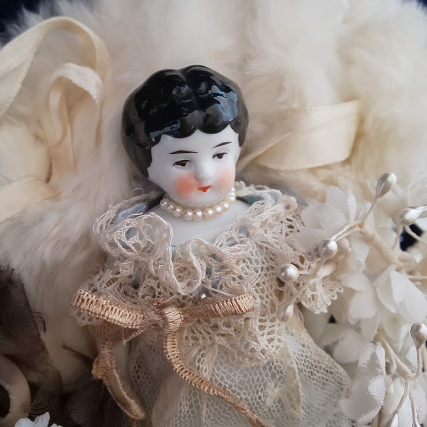 小さめ 黒髪 チャイナヘッド ドール アンティーク sold out | すべての