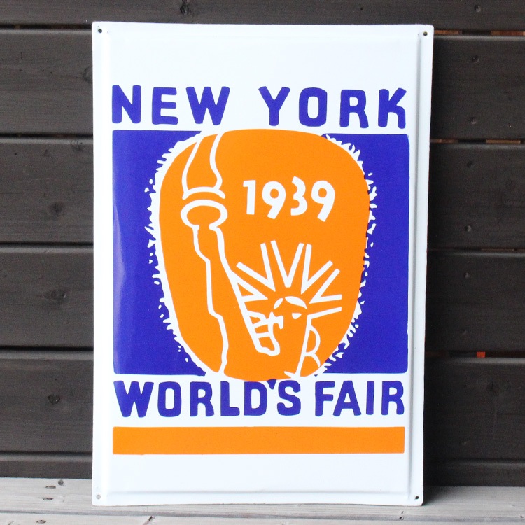 ヴィンテージホーロー看板 NEW YORK WORLD'S FAIR 縦65×横45cm