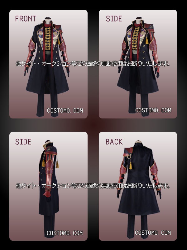 送料無料】とうらぶ風 特注プリント生地使用 黒×赤 装備品セット 加州 【