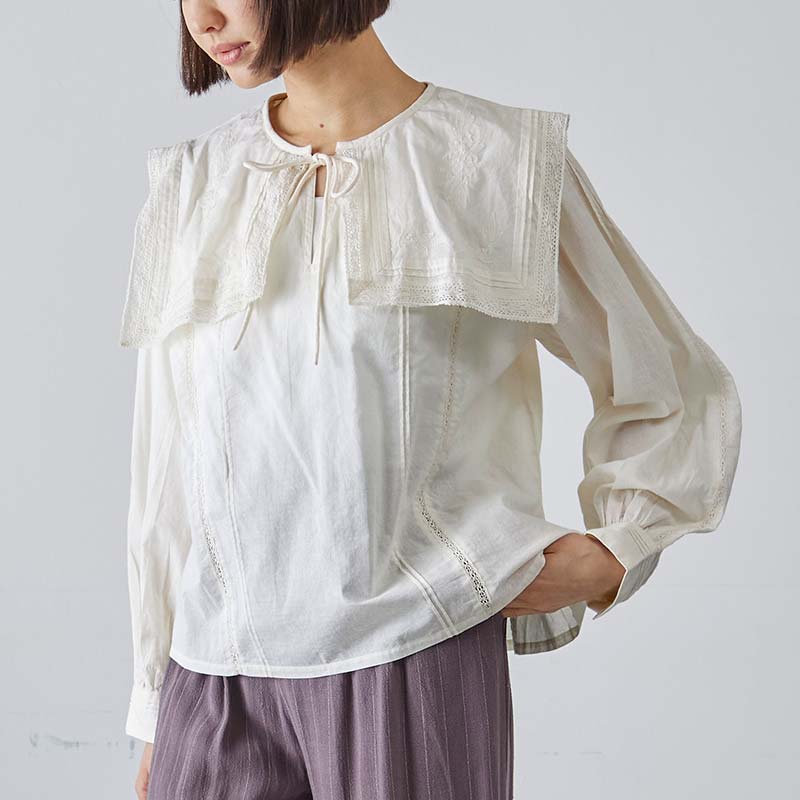 スクエアカラー刺繍レースブラウス | トップス | Fanaka