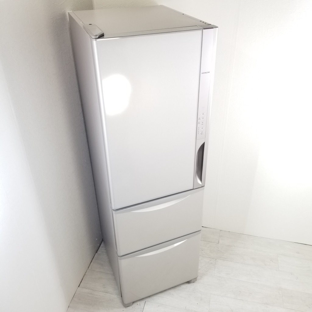 中古 真空チルド搭載 315L 3ドア冷蔵庫 ライトブラウン 日立 R-K320GVL