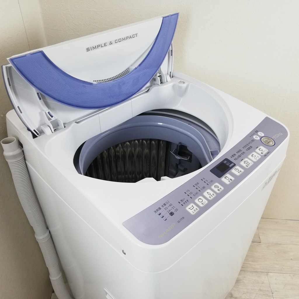 中古 高年式 洗濯機 シャープ 7.0kg 送風乾燥 2016年～2017年製 全自動