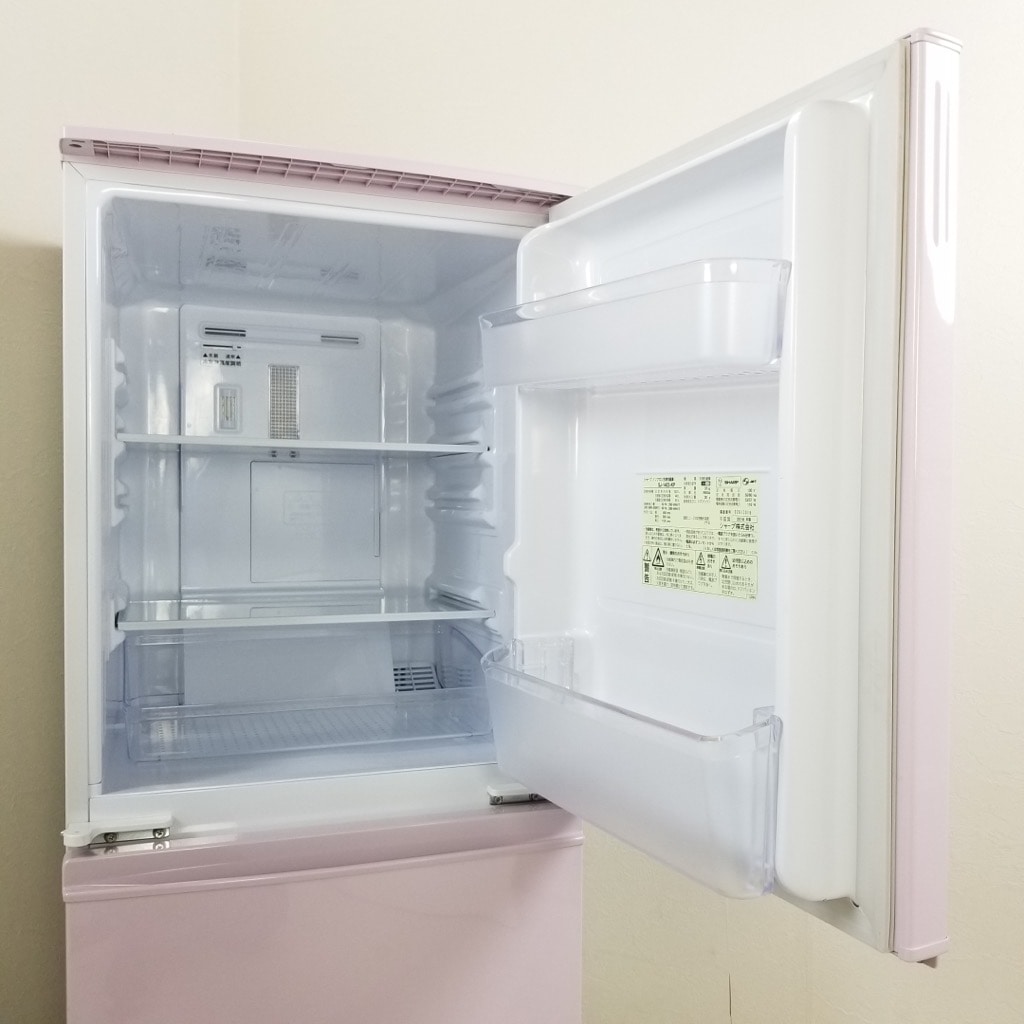 中古 137L 2ドア冷蔵庫 つけかえどっちもドア シャープ SJ-14E3-KP