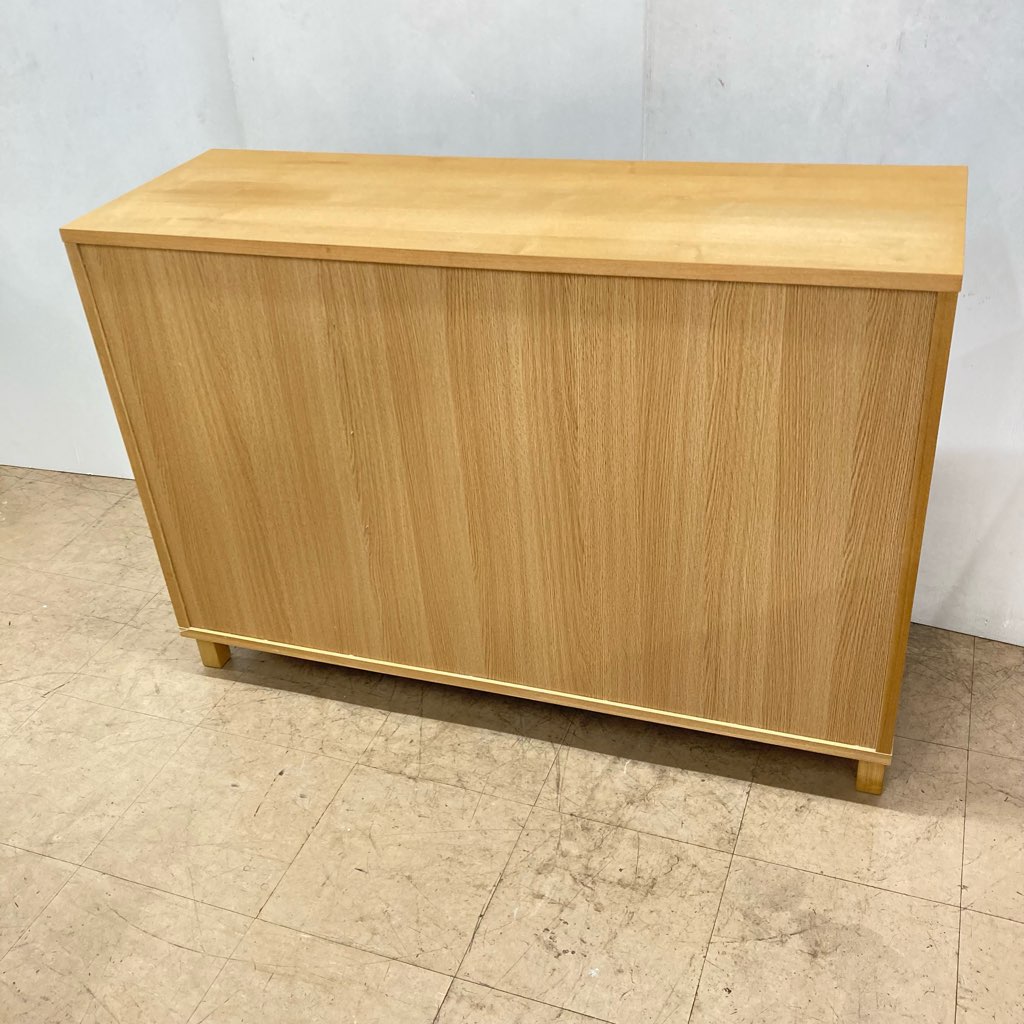 中古 人気 無印良品 オーク材キャビネット大 ガラス扉 W120×D40×H83