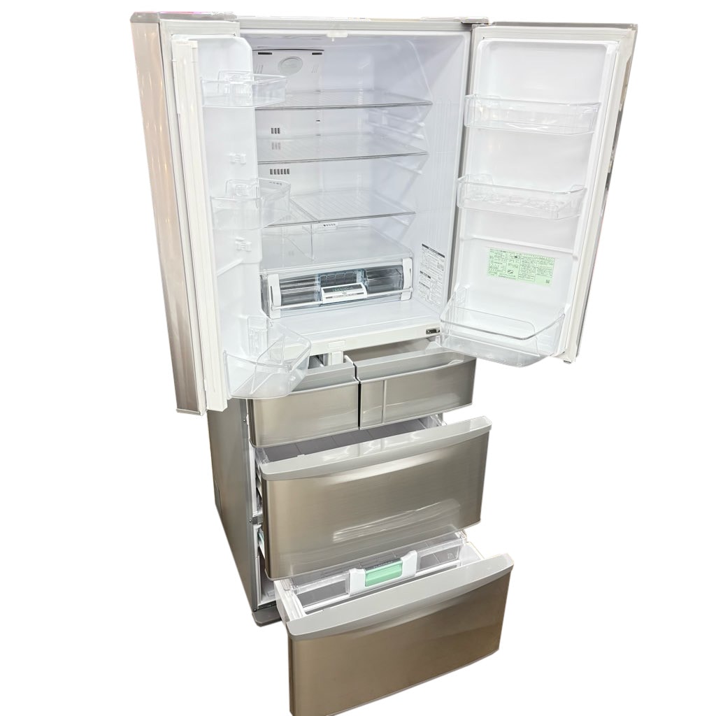 中古近郊自社便可 517L 日立 6ドア冷蔵庫 真空チルド R-F520F 2015年製