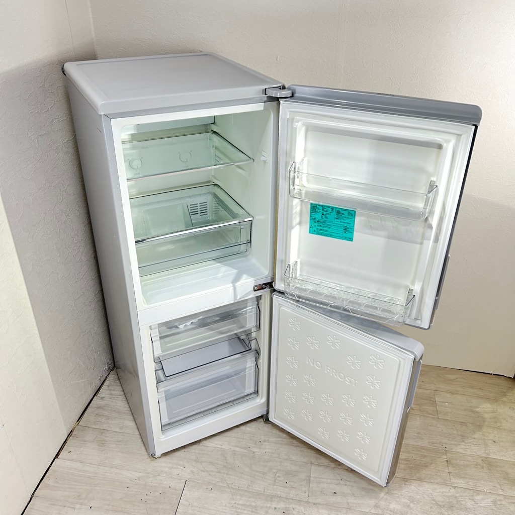 中古 148L 2ドア冷蔵庫 ELSONIC EH-R1482F 2017年製 自動霜取りファン
