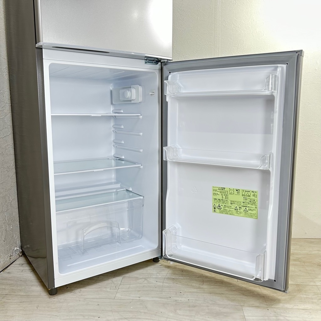 中古 128L 2ドア冷蔵庫 シャープ SJ-H13E-S 2019年製 シルバー