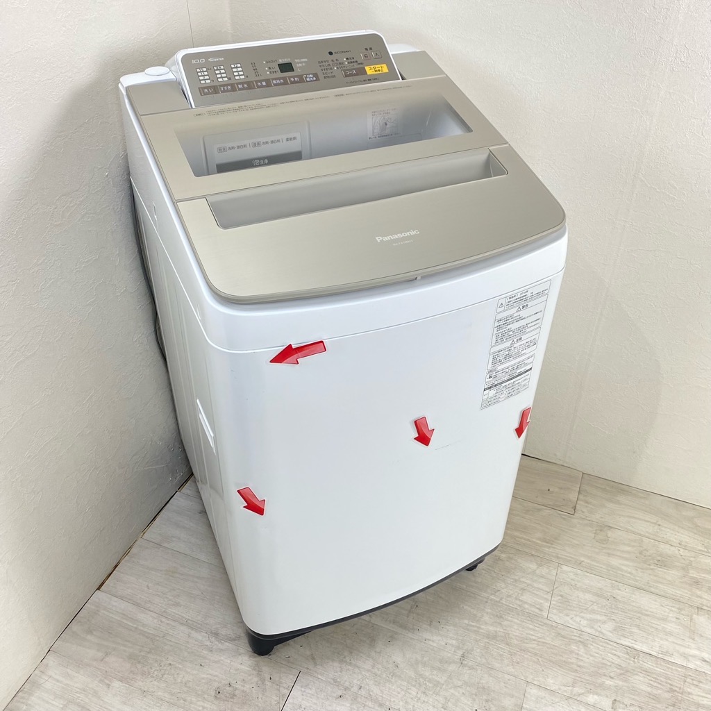 中古 10kg 全自動洗濯機 パナソニック NA-FA100H3 2016年製造