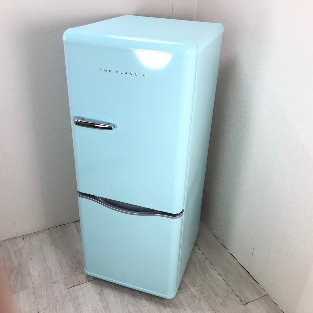中古 ダイウ 150L 2ドア冷蔵庫 2018年製 レトロスタイル 単身用