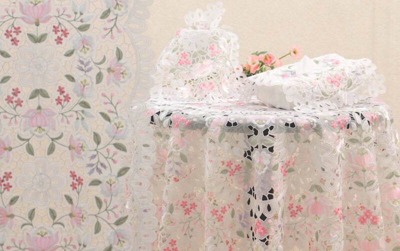 Danube カロチャ調刺繍 テーブルクロス 約150×0cm｜インテリアレース