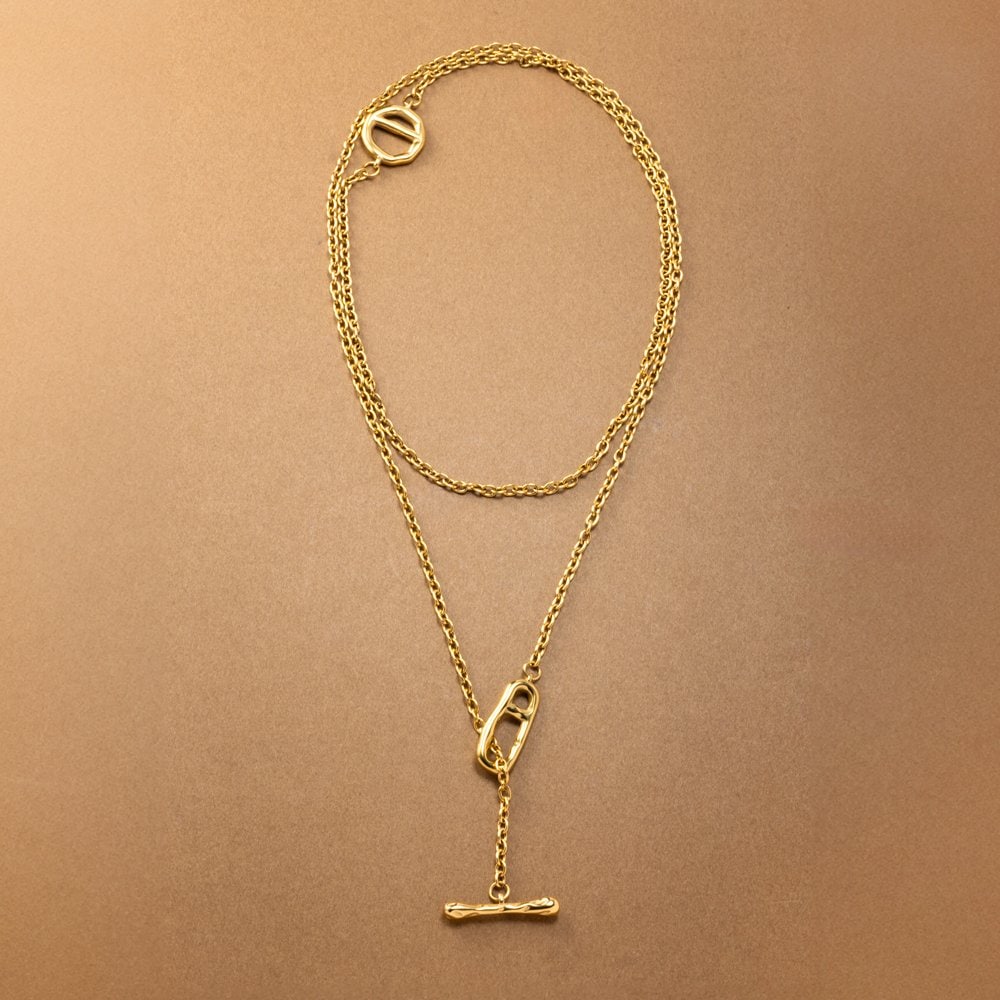 ゆうパケット】ステンレス製 ネックレス ロングネックレス 金属