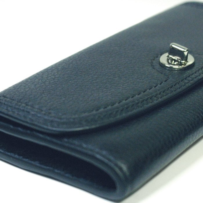 COACH コーチ 財布 長財布 ブラック パーカー レザー ターンロック