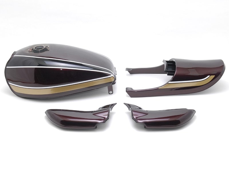 ゼファー750 Z2タイプスチールタンクセット(Z2キャップ仕様)茶玉虫