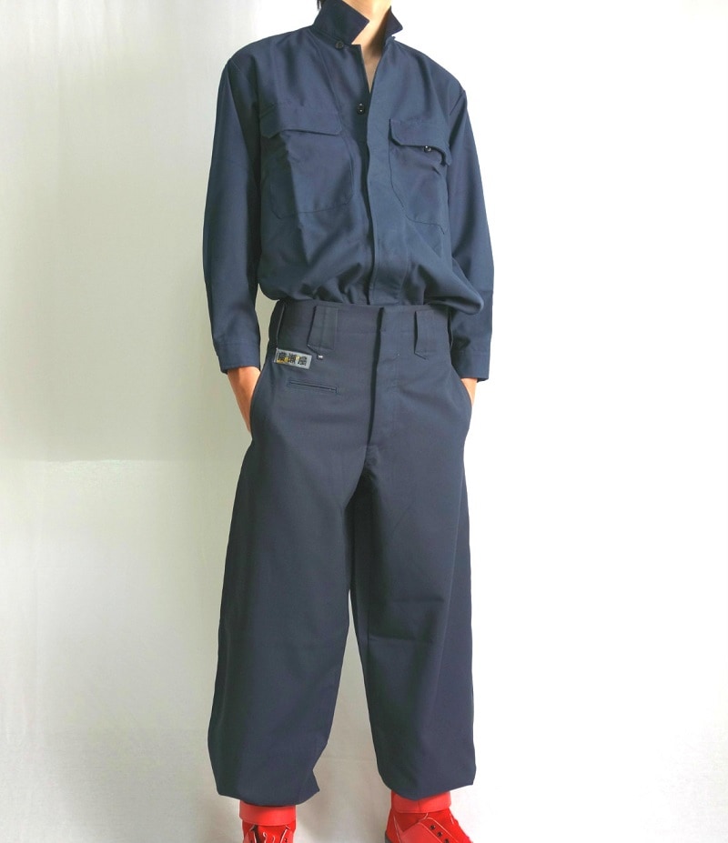 日本製 廣瀬屋 鳶オープン＆細身江戸前超ロングチャックボタン 上下