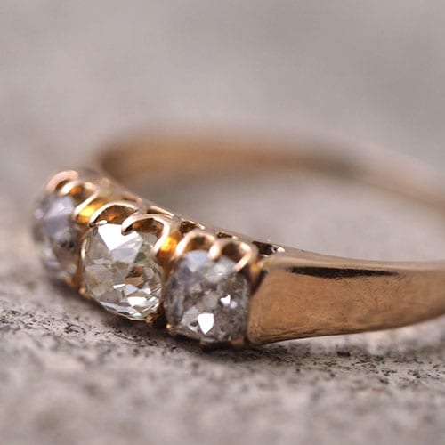 18金 オールドマインカット ダイヤモンド トリプルリング