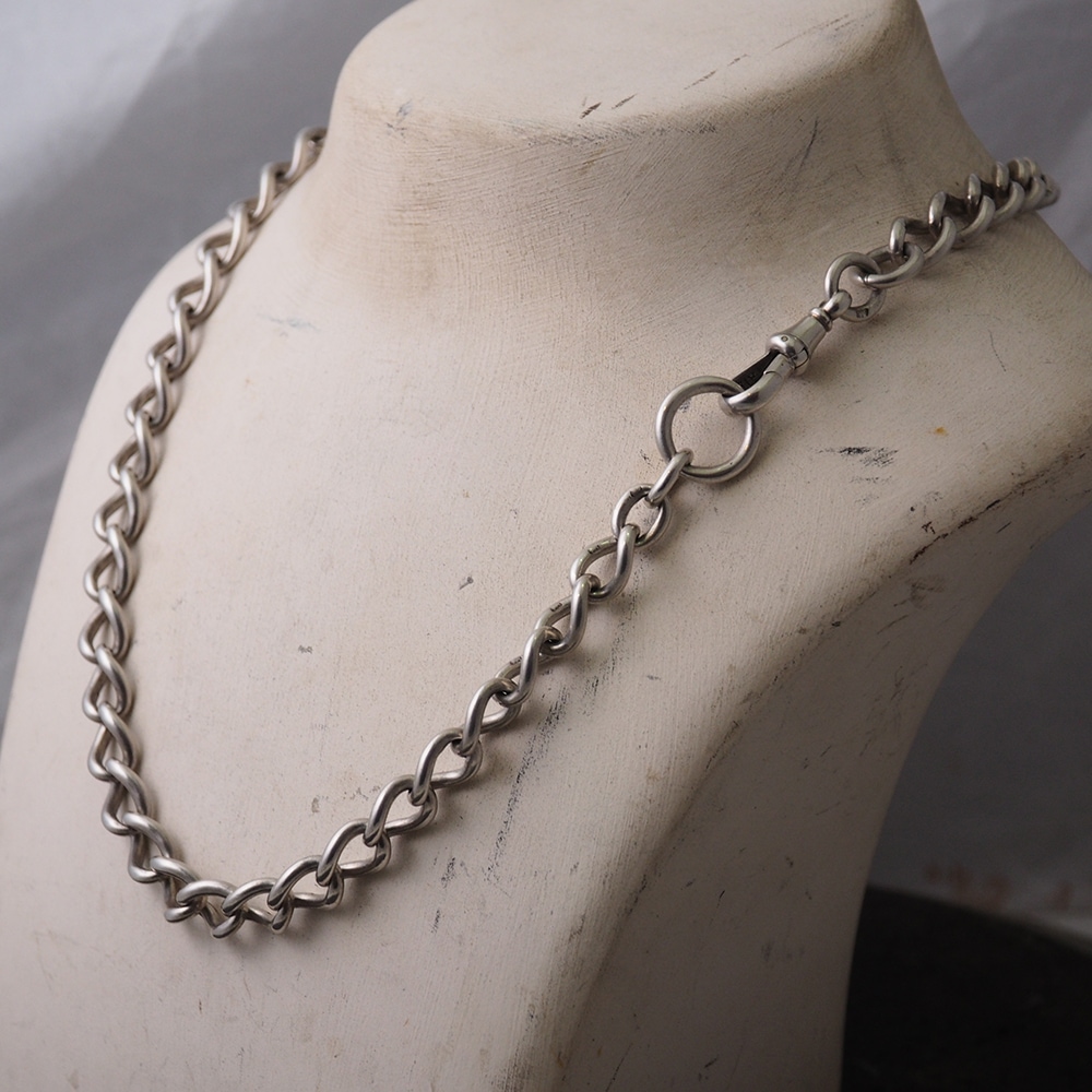 シルバー ビクトリン アンティークチェーンネックレス