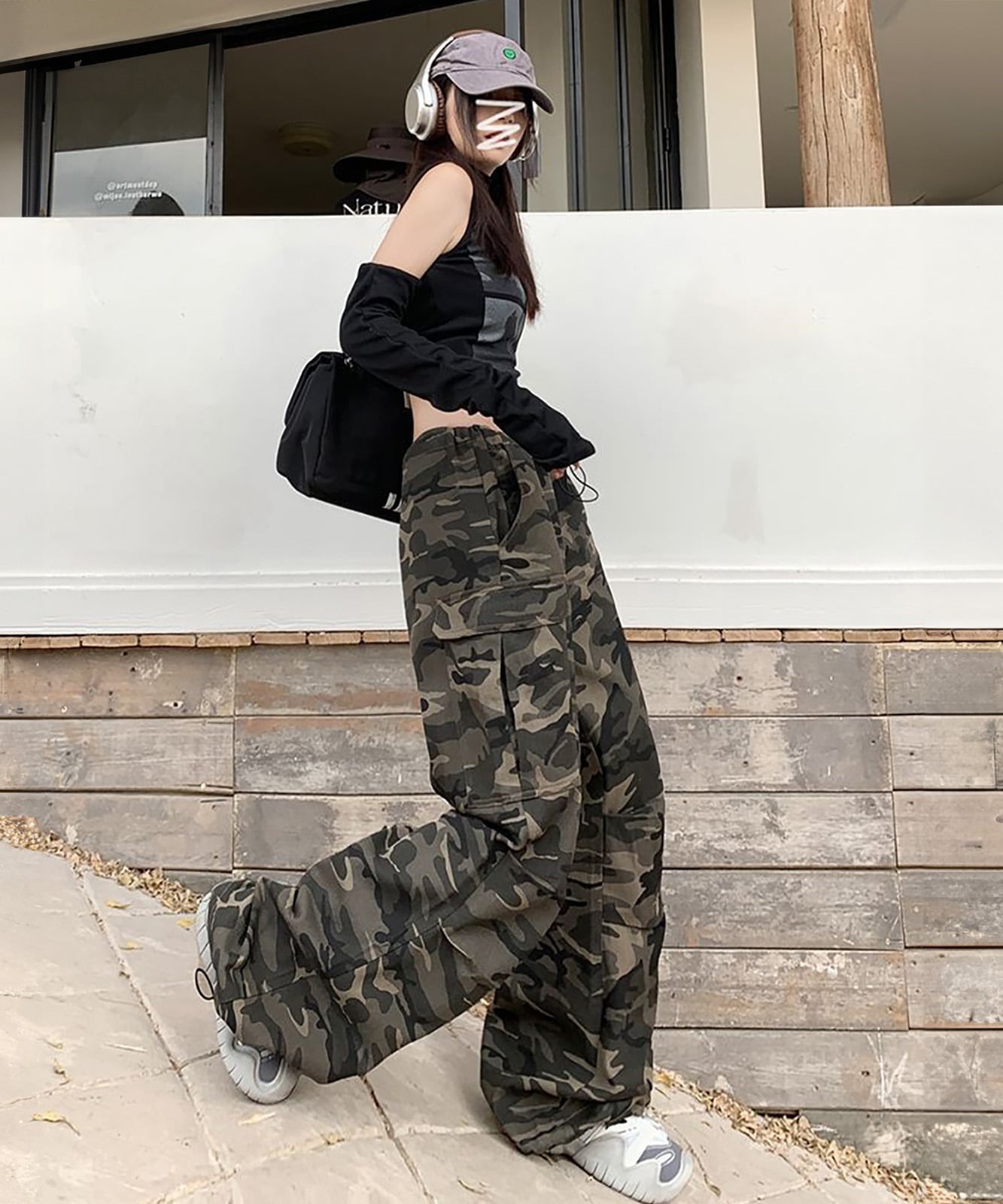 DEVICE select カモフラージュ 迷彩 Y2K ストリート ドローコード