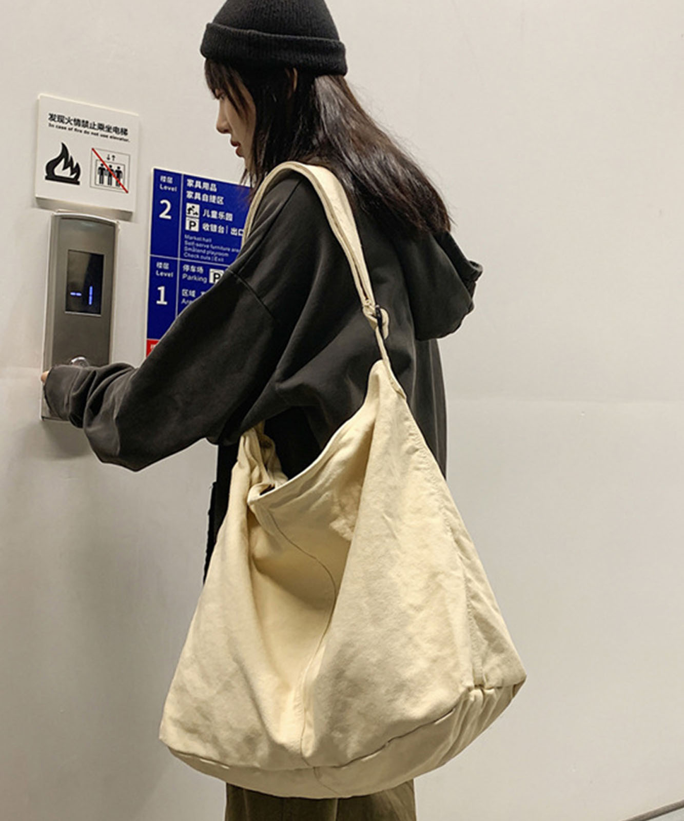 Rename 】 ウォッシュ加工 アジャスターベルト付き キャンバス ビッグ