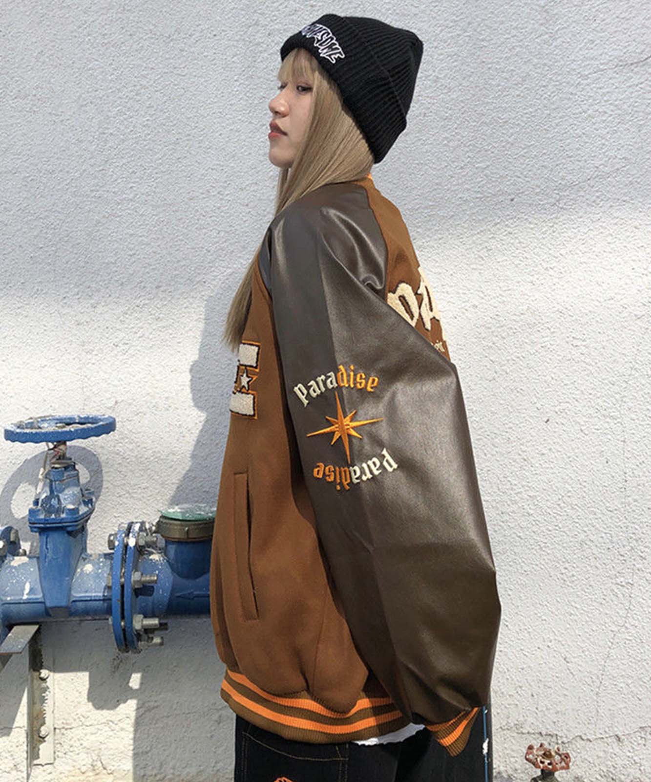 DEVICE select ブラウンベース ビッグロゴ スタジャン メンズ